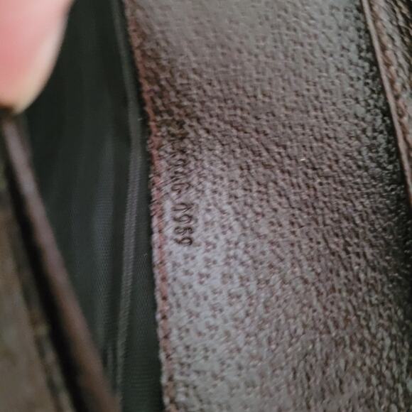 GUCCI GG Guccissima Logo Canvas Leather Wallet Long Bifold Brown Fair Vintage - Picture 5 of 11